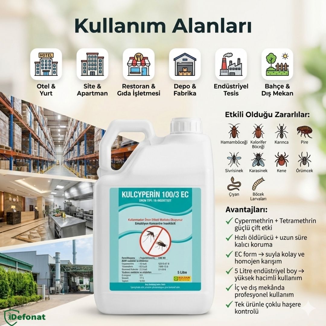 Kulcyperin 100/3 EC Endüstriyel Haşere İlacı – 5 Litre - Defonat