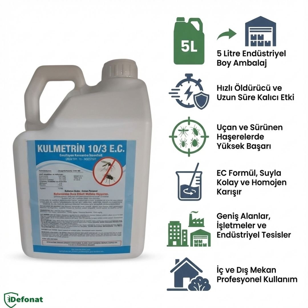 Kulmetrin 10/3 EC Endüstriyel Haşere İlacı – 5 Litre - Defonat
