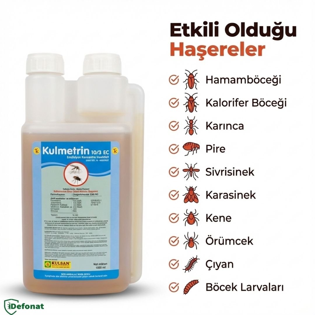 Kulmetrin 10/3 EC Profesyonel Haşere İlacı – 1 Litre - Defonat