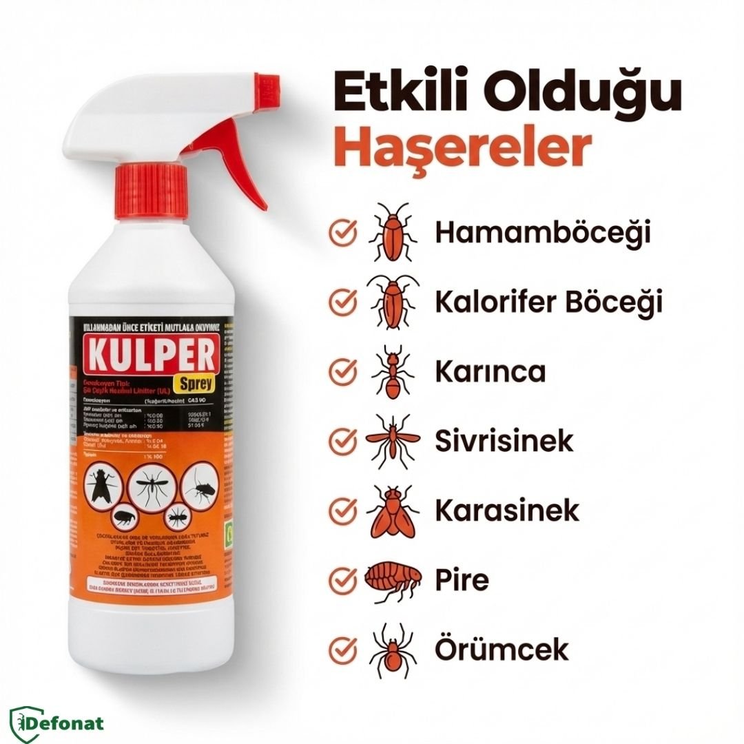Kulper Haşere Öldürücü Sprey – 500 ml (Hazır Kullanım) - Defonat