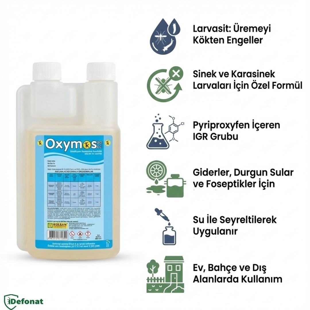 Oxymos 20 EC Larvasit – 500 ml (Pyriproxyfen IGR Haşere İlacı) - Defonat