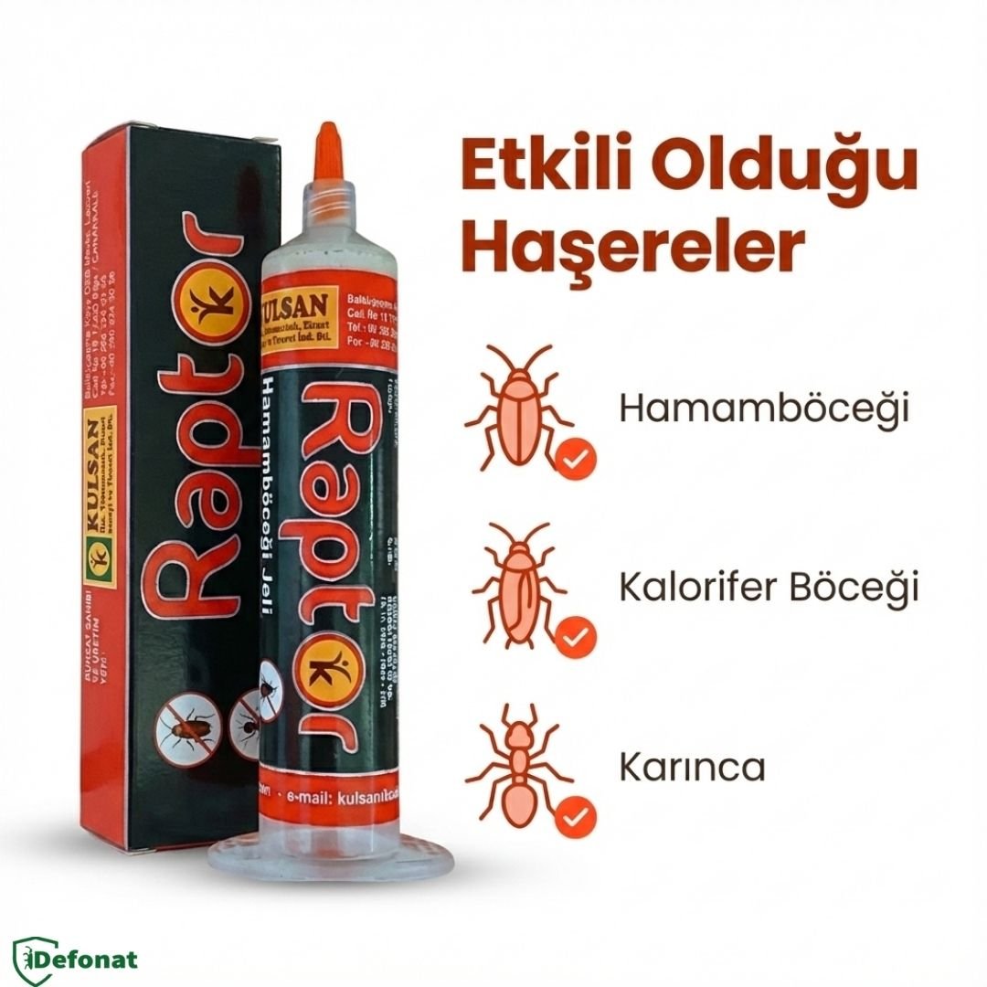 Raptor Hamam Böceği ve Karınca Jel İlacı – 35 gr (Büyük Boy) - Defonat