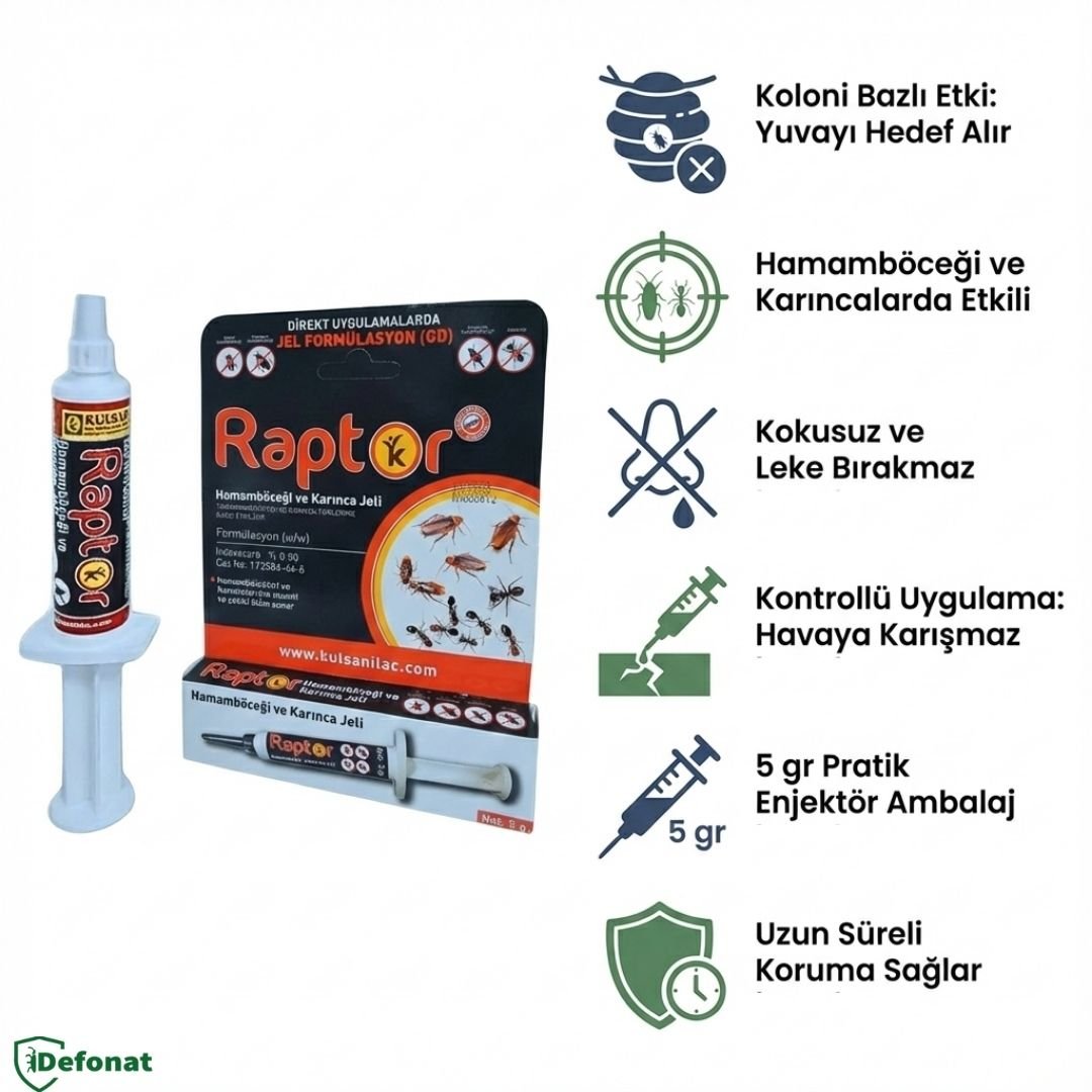Raptor Hamam Böceği ve Karınca Jel İlacı – 5 gr - Defonat