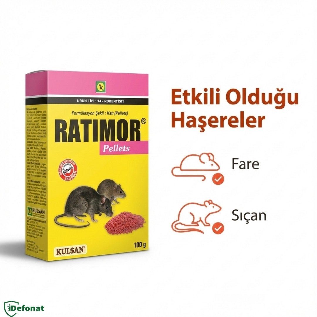 Ratimor Pellet Fare ve Kemirgen Yemi – 100 gr - Defonat