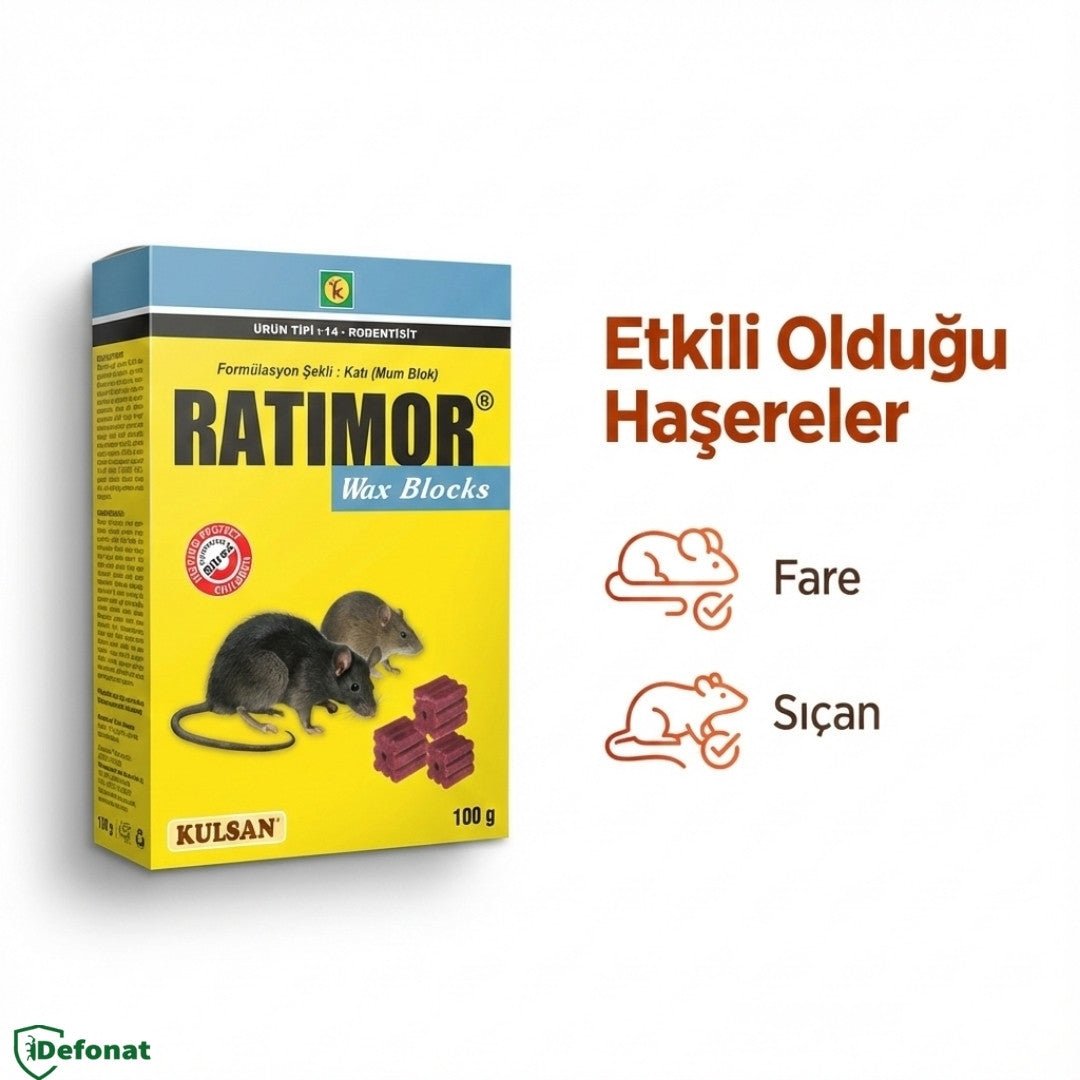 Ratimor Wax Block Fare ve Kemirgen Yemi – 100 gr - Defonat