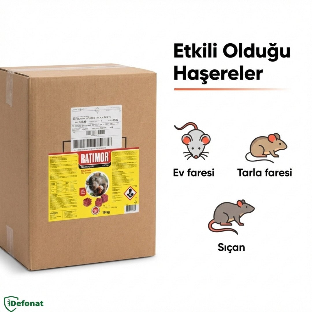 Ratimor Wax Blocks Fare İlacı 10 kg – Nem Dayanımlı Kemirgen Yemi - Defonat