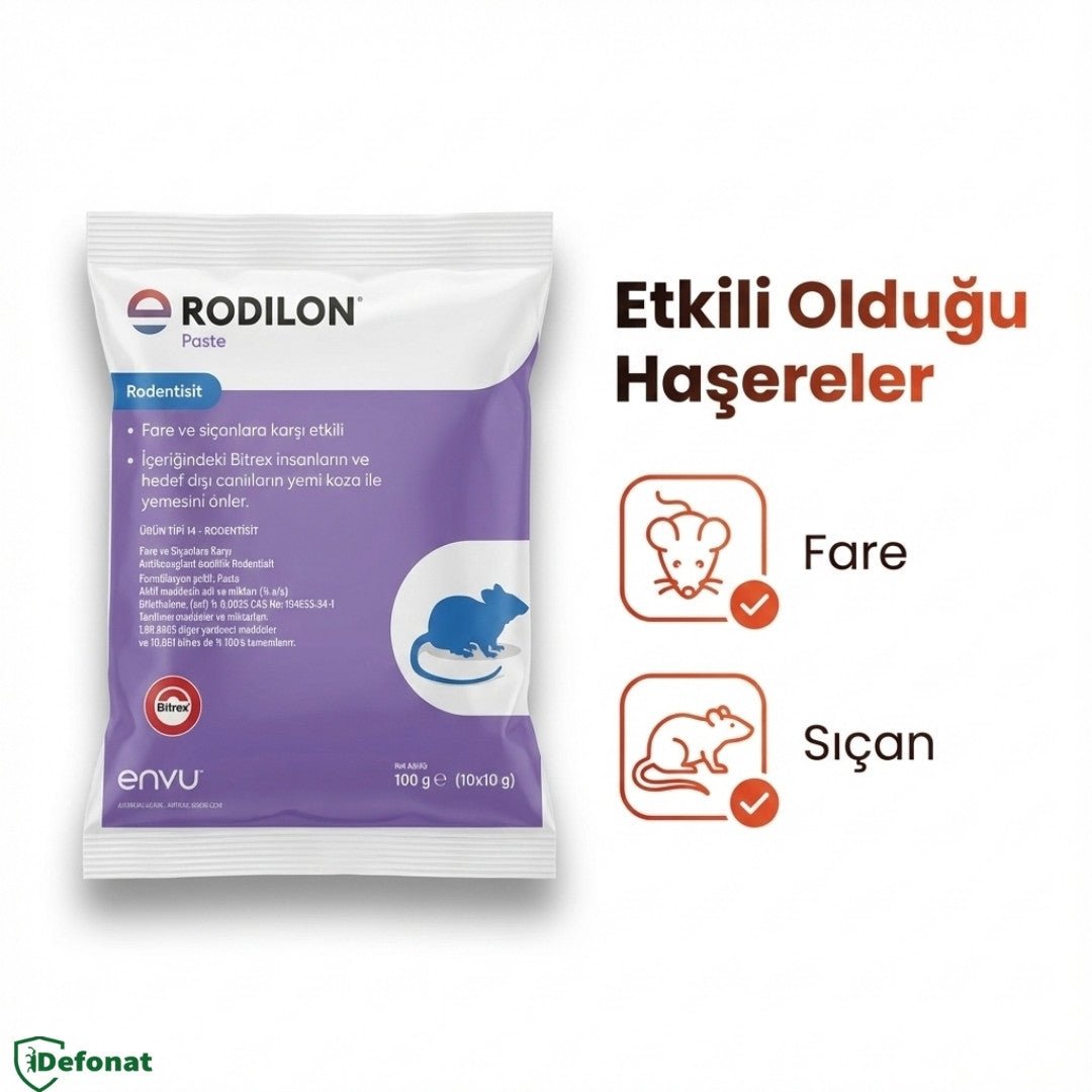 Rodilon Pasta Fare ve Kemirgen İlacı – 100 gr - Defonat