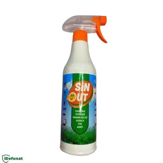 Sin Out İnsektisit Sprey 500 ml – Uçan ve Yürüyen Haşereler İçin - Defonat