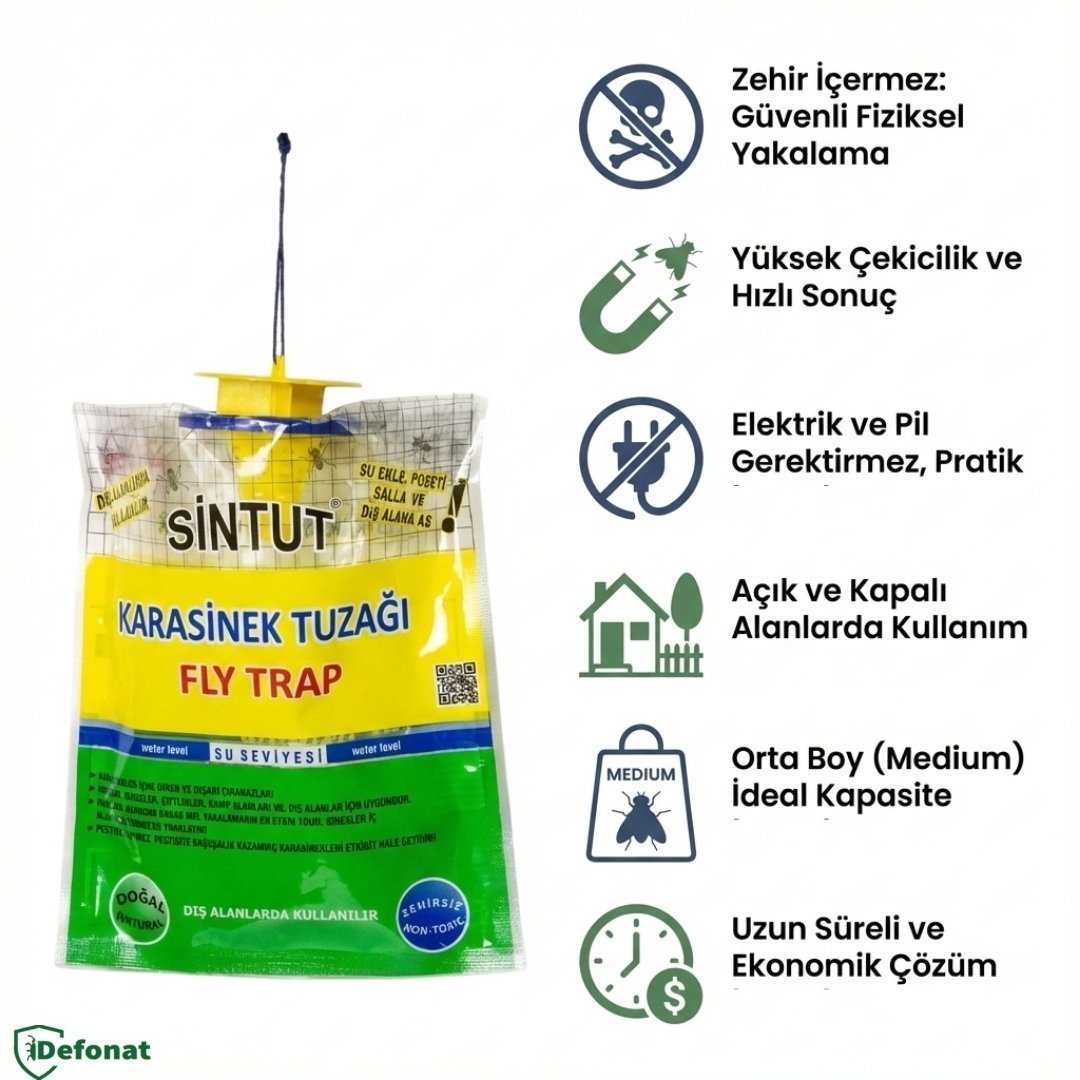 Sintut Karasinek Tuzağı Medium – Sinek Yakalama Tuzağı - Defonat