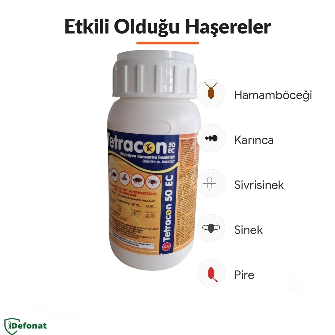 Tetracon 50 EC Haşere İlacı – 250 ml (Hızlı Etkili Konsantre)