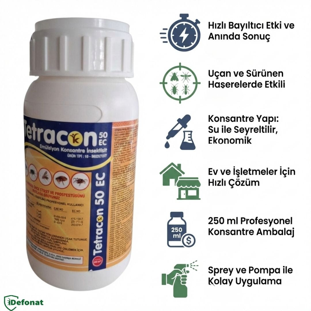 Tetracon 50 EC Haşere İlacı – 250 ml (Hızlı Etkili Konsantre)