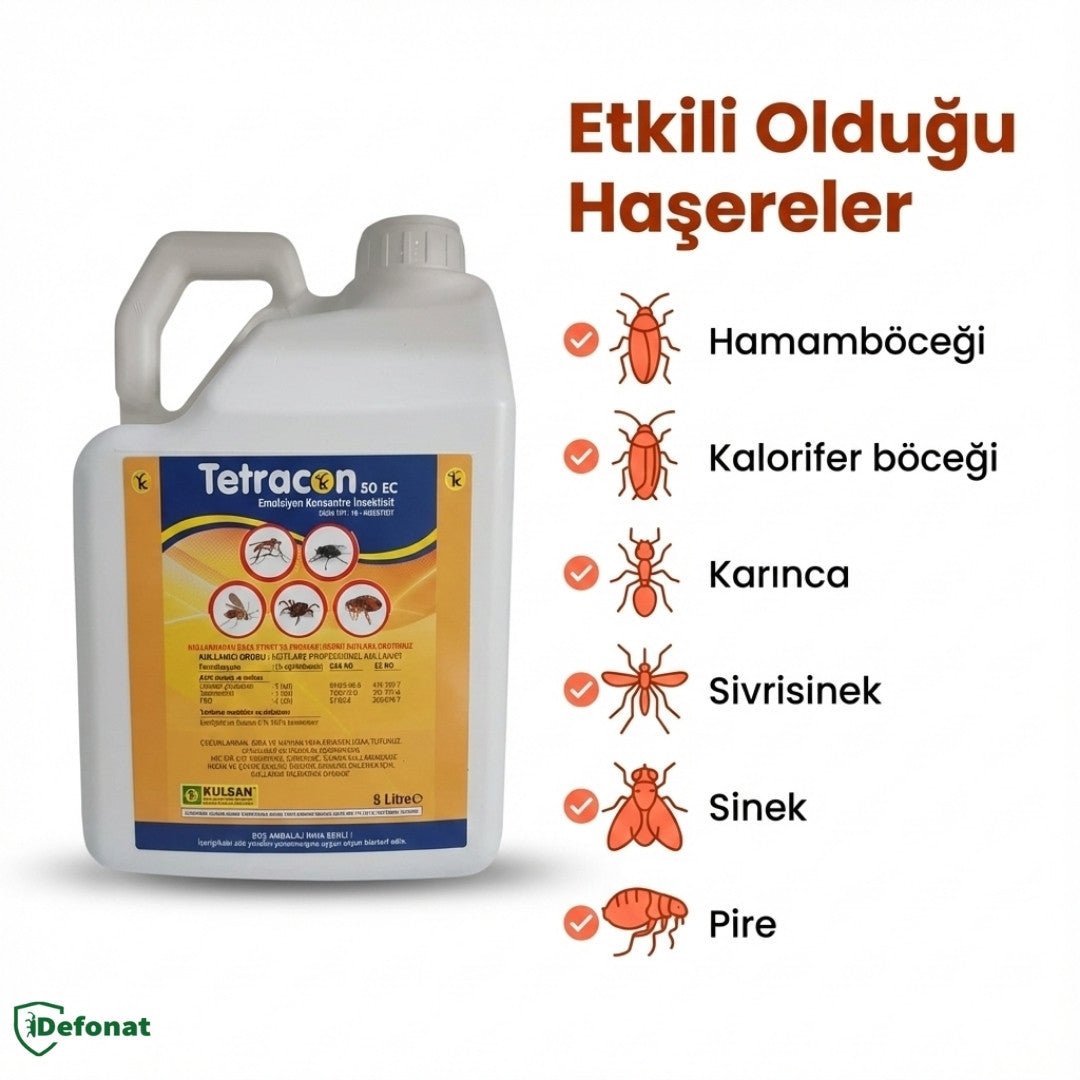 Tetracon 50 EC Haşere İlacı – 5 Litre (Profesyonel Büyük Boy) - Defonat