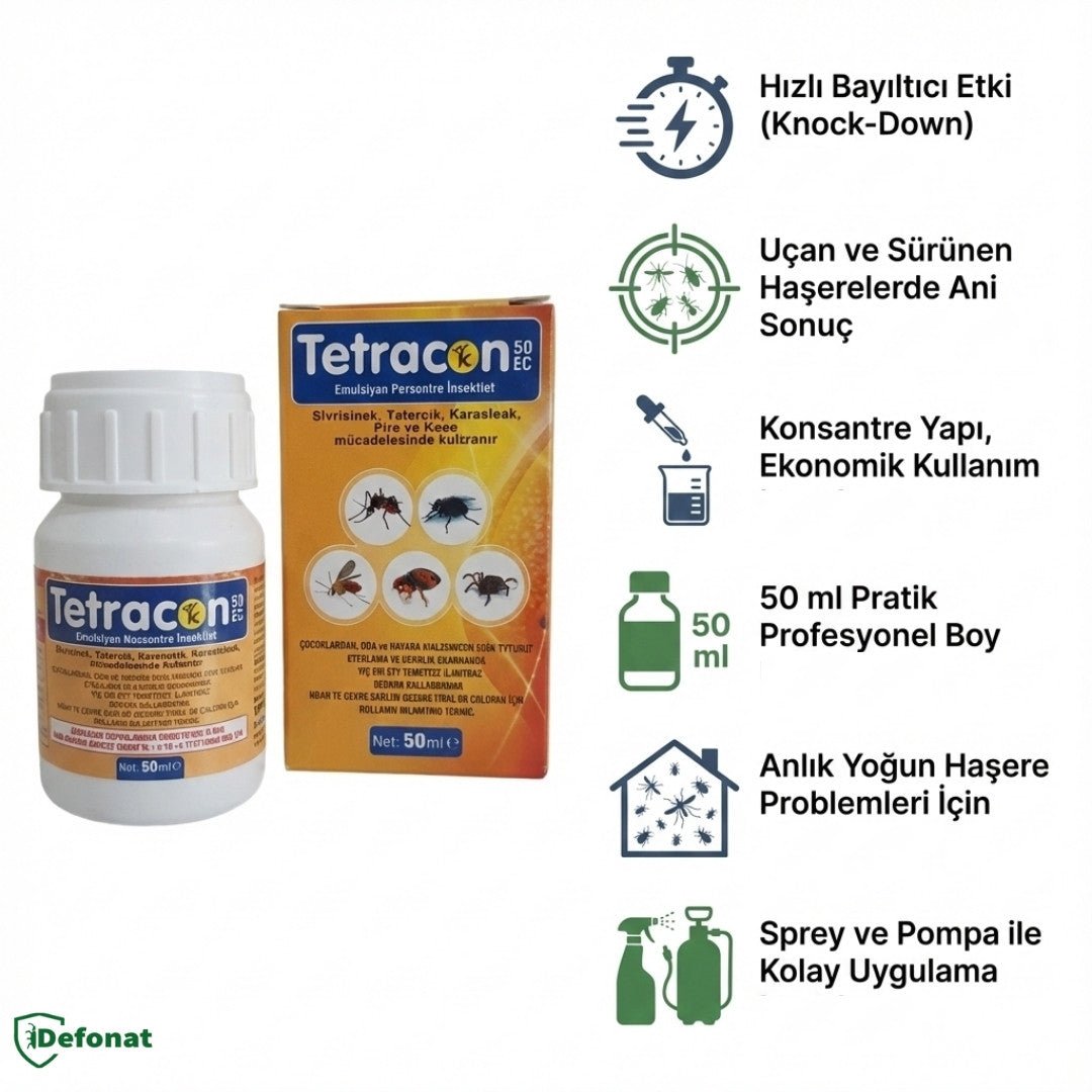 Tetracon 50 EC Haşere İlacı – 50 ml (Hızlı Etkili Konsantre) - Defonat