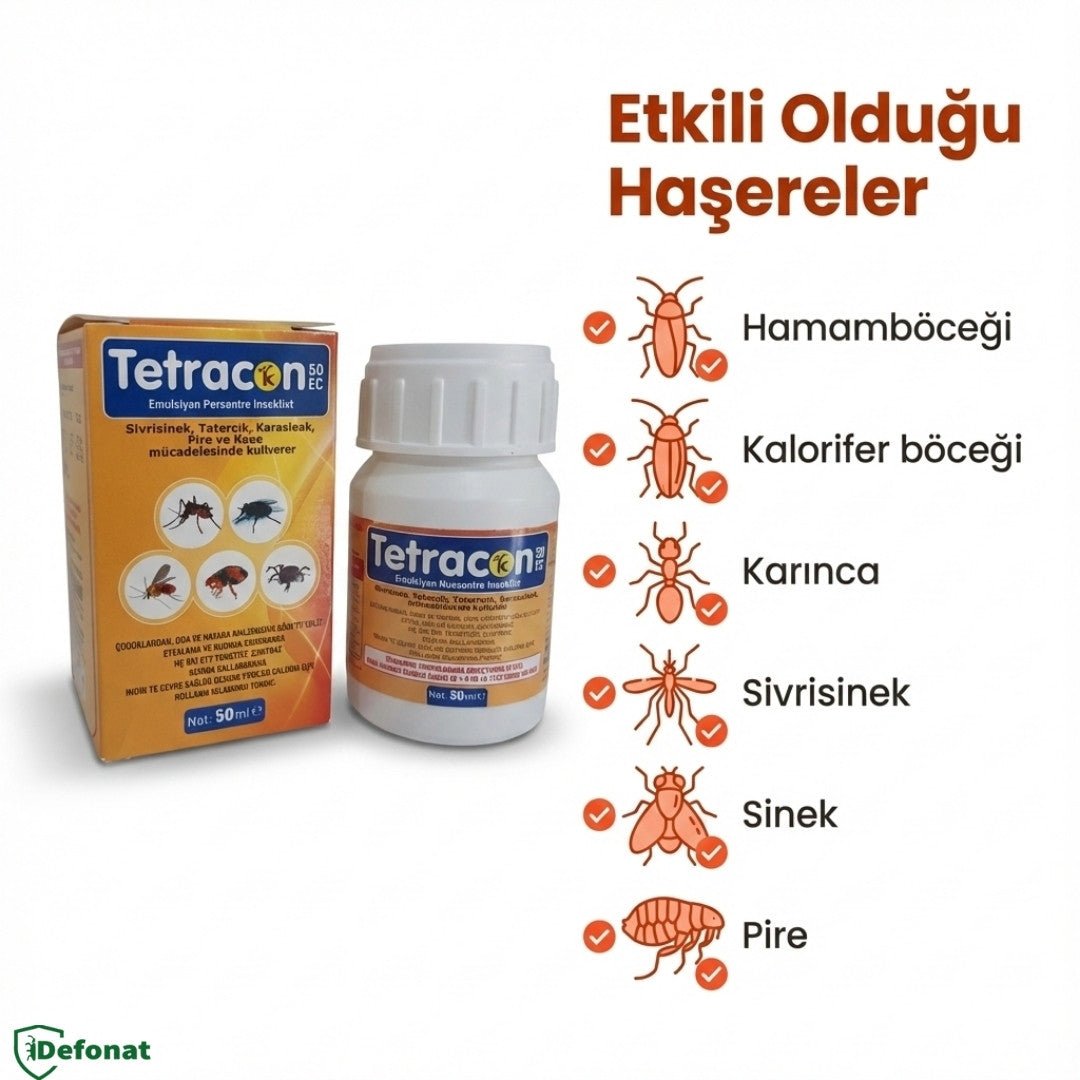 Tetracon 50 EC Haşere İlacı – 50 ml (Hızlı Etkili Konsantre) - Defonat