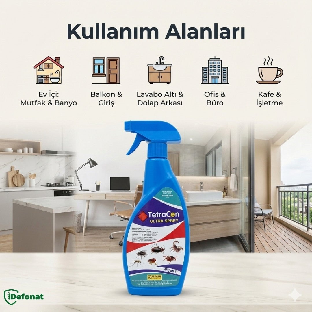 Tetracon Ultra Haşere Öldürücü Sprey – 450 ml (Hazır Kullanım) - Defonat
