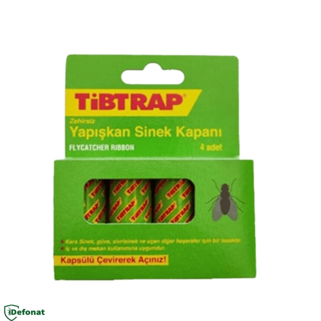 Tibtrab Sinek Bandı 4’lü – Zehirsiz Karasinek ve Ev Sineği Tuzağı - Defonat