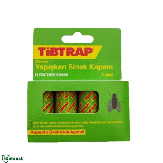 Tibtrab Sinek Bandı 4’lü – Zehirsiz Karasinek ve Ev Sineği Tuzağı - Defonat
