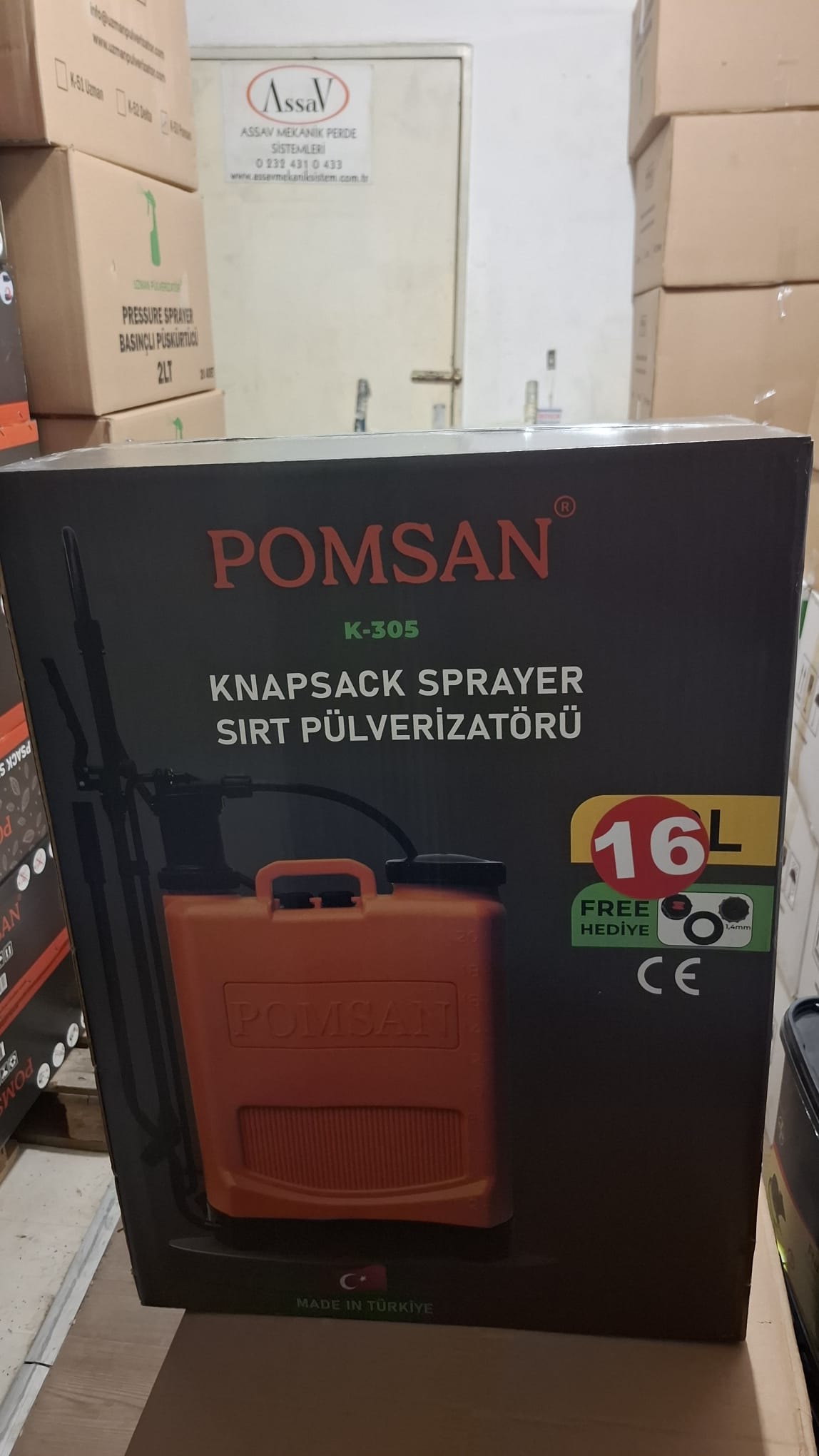 Pomsan k-305 16 Litre Manuel Sırt Tipi İlaçlama Pompası - 160 cm Hortumlu