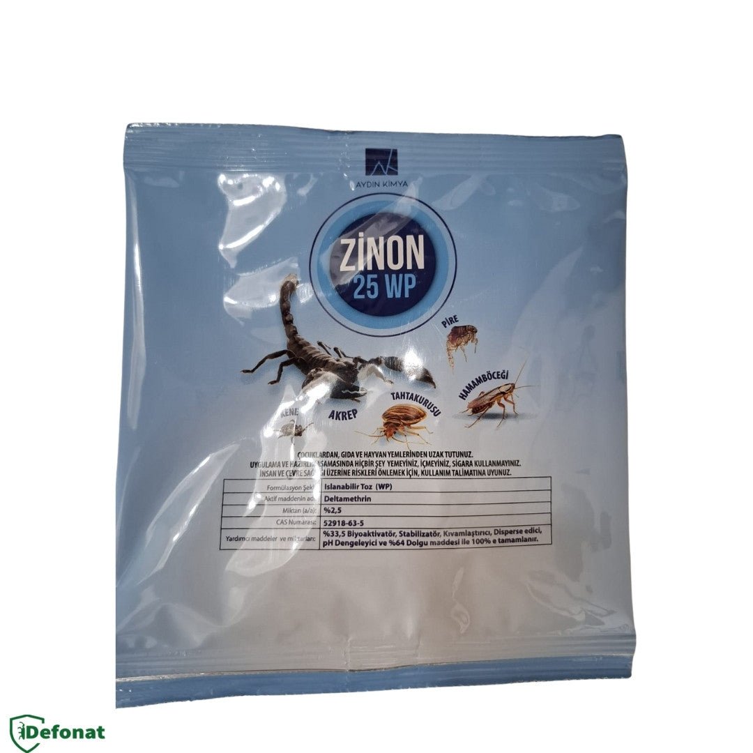 Zinon EW 25 WP Toz Haşere İlacı – 50 gr (Geniş Spektrumlu Etki) - Defonat